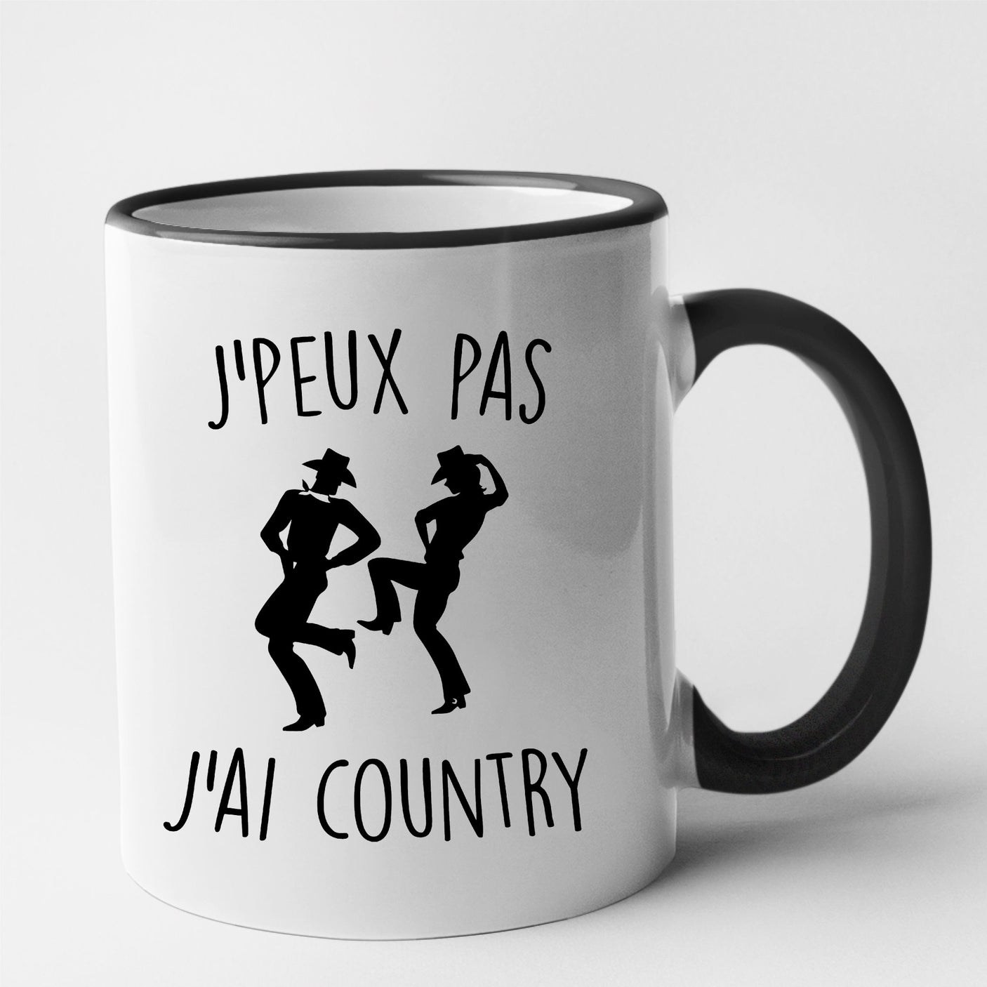 Mug J'peux pas j'ai country Noir