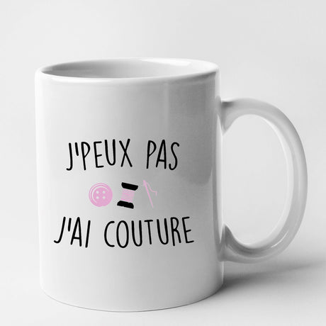 Mug J'peux pas j'ai couture Blanc