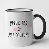 Mug J'peux pas j'ai couture Noir