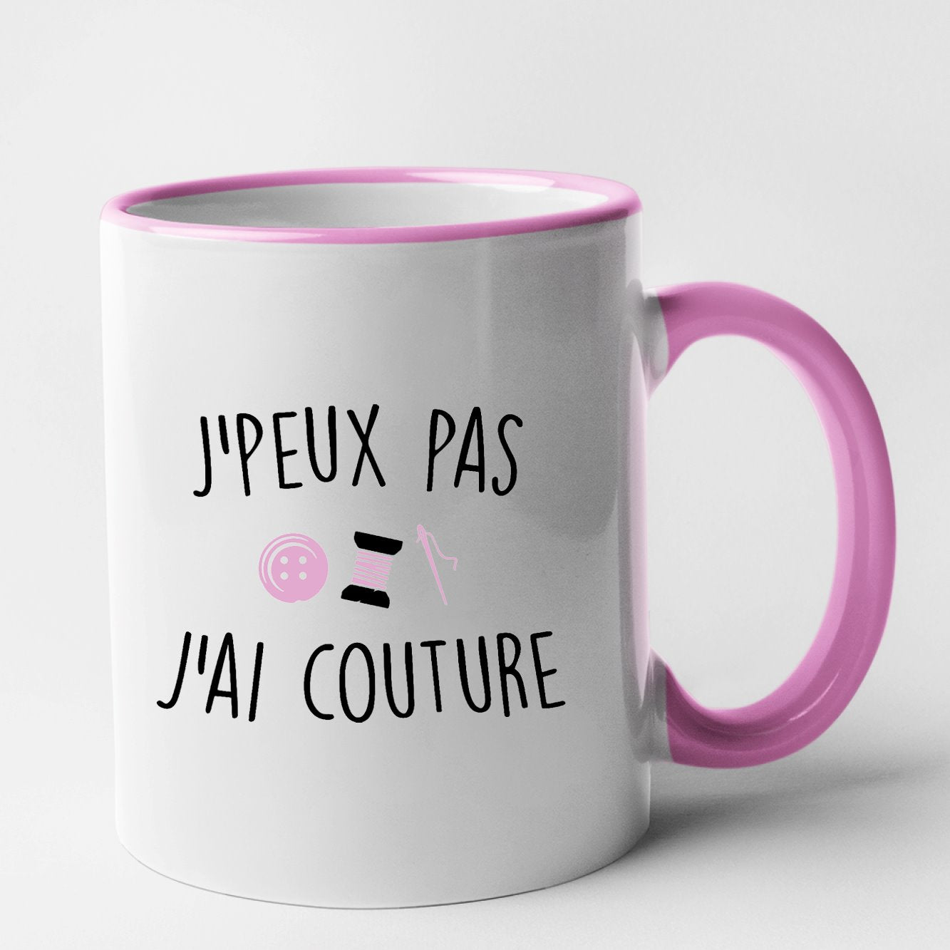 Mug J'peux pas j'ai couture Rose