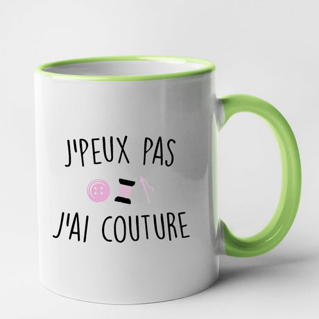 Mug J'peux pas j'ai couture Vert