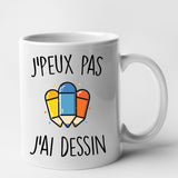 Mug J'peux pas j'ai dessin Blanc