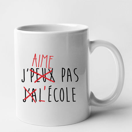 Mug J'peux pas j'ai école Blanc