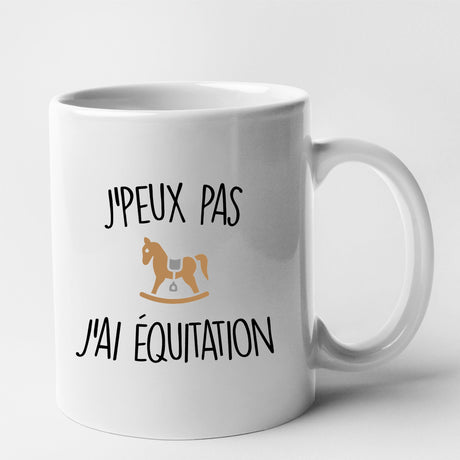 Mug J'peux pas j'ai équitation Blanc