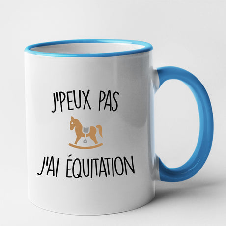 Mug J'peux pas j'ai équitation Bleu