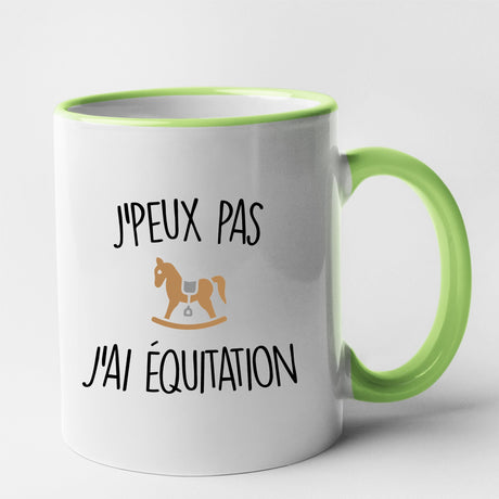 Mug J'peux pas j'ai équitation Vert