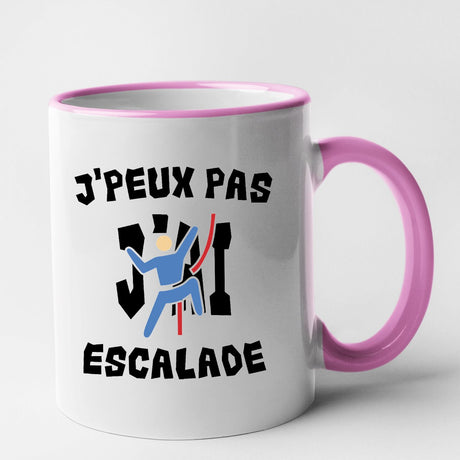 Mug J'peux pas j'ai escalade Rose