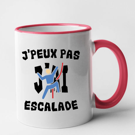 Mug J'peux pas j'ai escalade Rouge