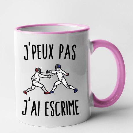 Mug J'peux pas j'ai escrime Rose