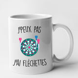 Mug J'peux pas j'ai fléchettes Blanc