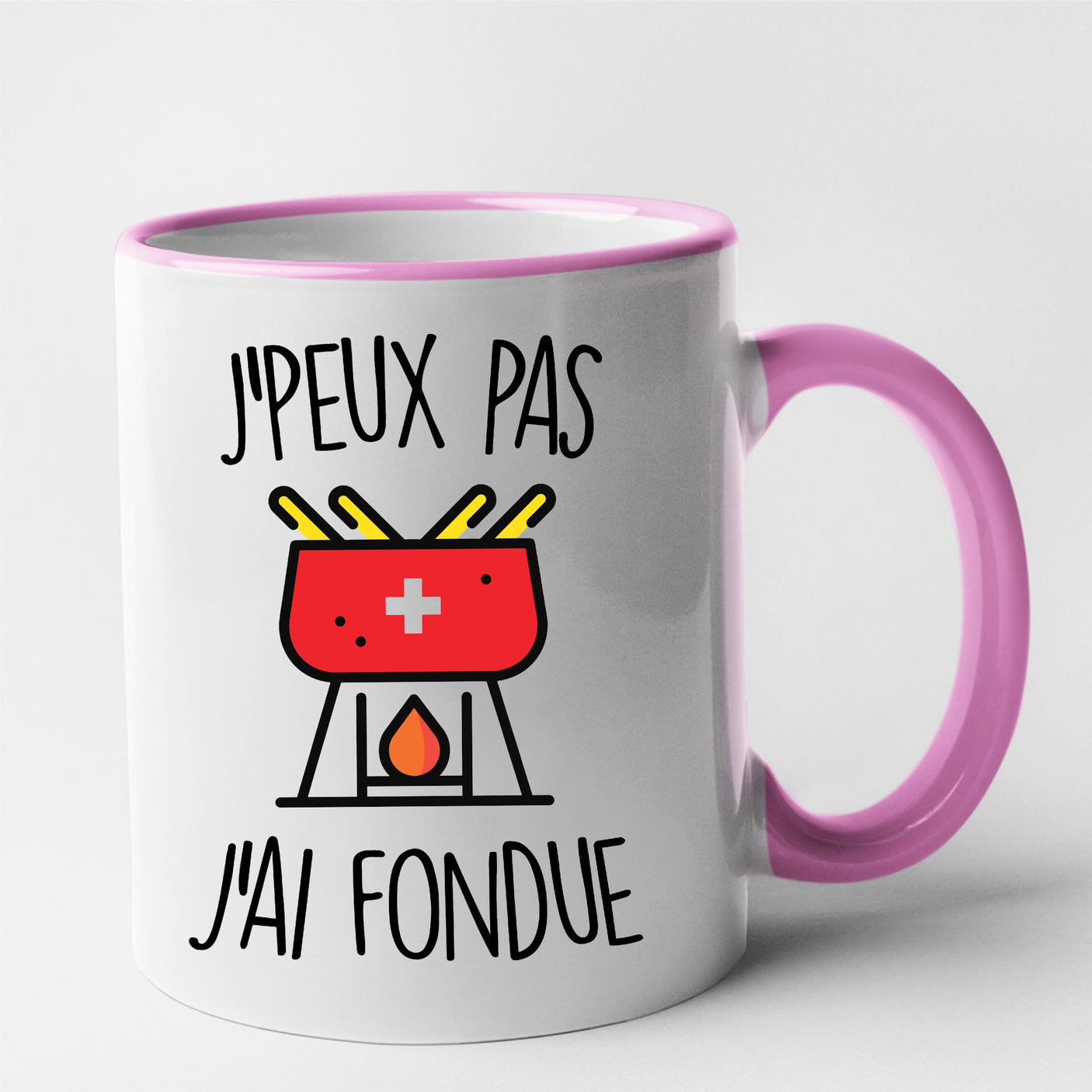 Mug J'peux pas j'ai fondue Rose