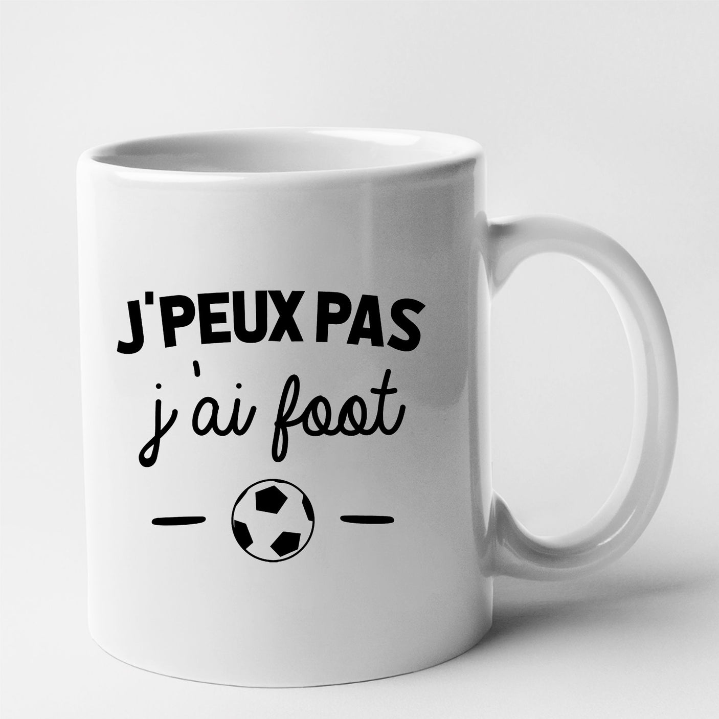 Mug J'peux pas j'ai foot Blanc