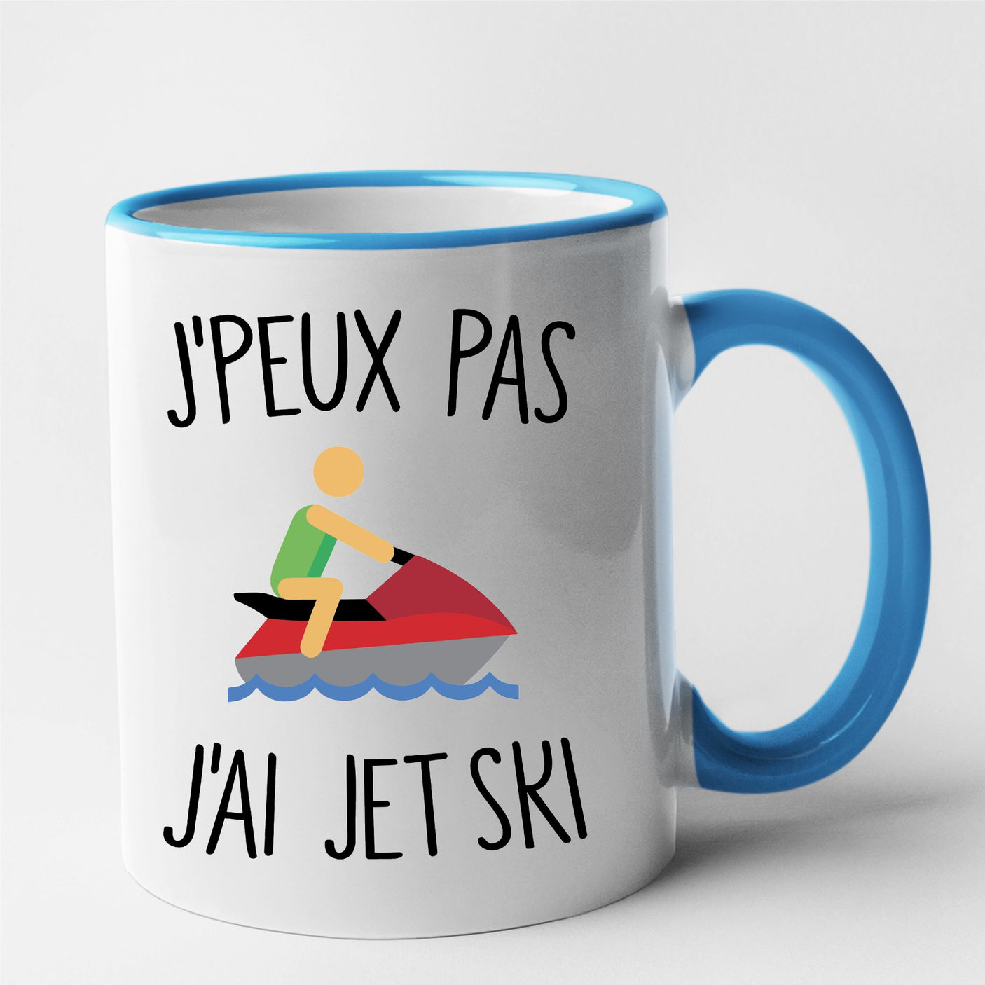 Mug J'peux pas j'ai jet ski Bleu