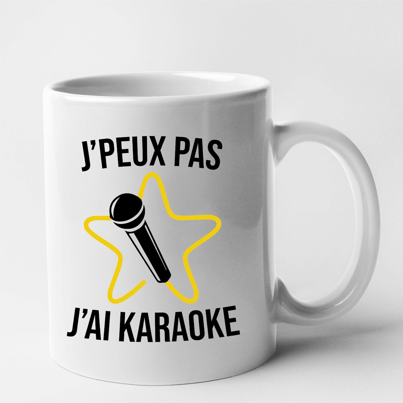 Mug J'peux pas j'ai karaoke Blanc