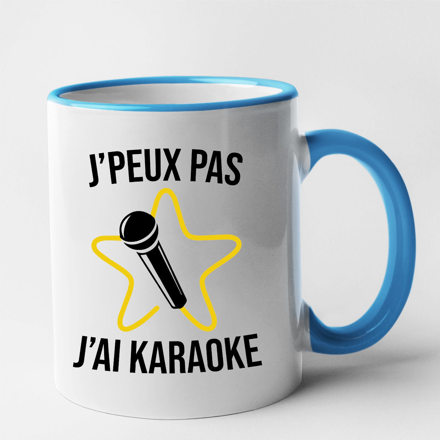 Mug J'peux pas j'ai karaoke Bleu