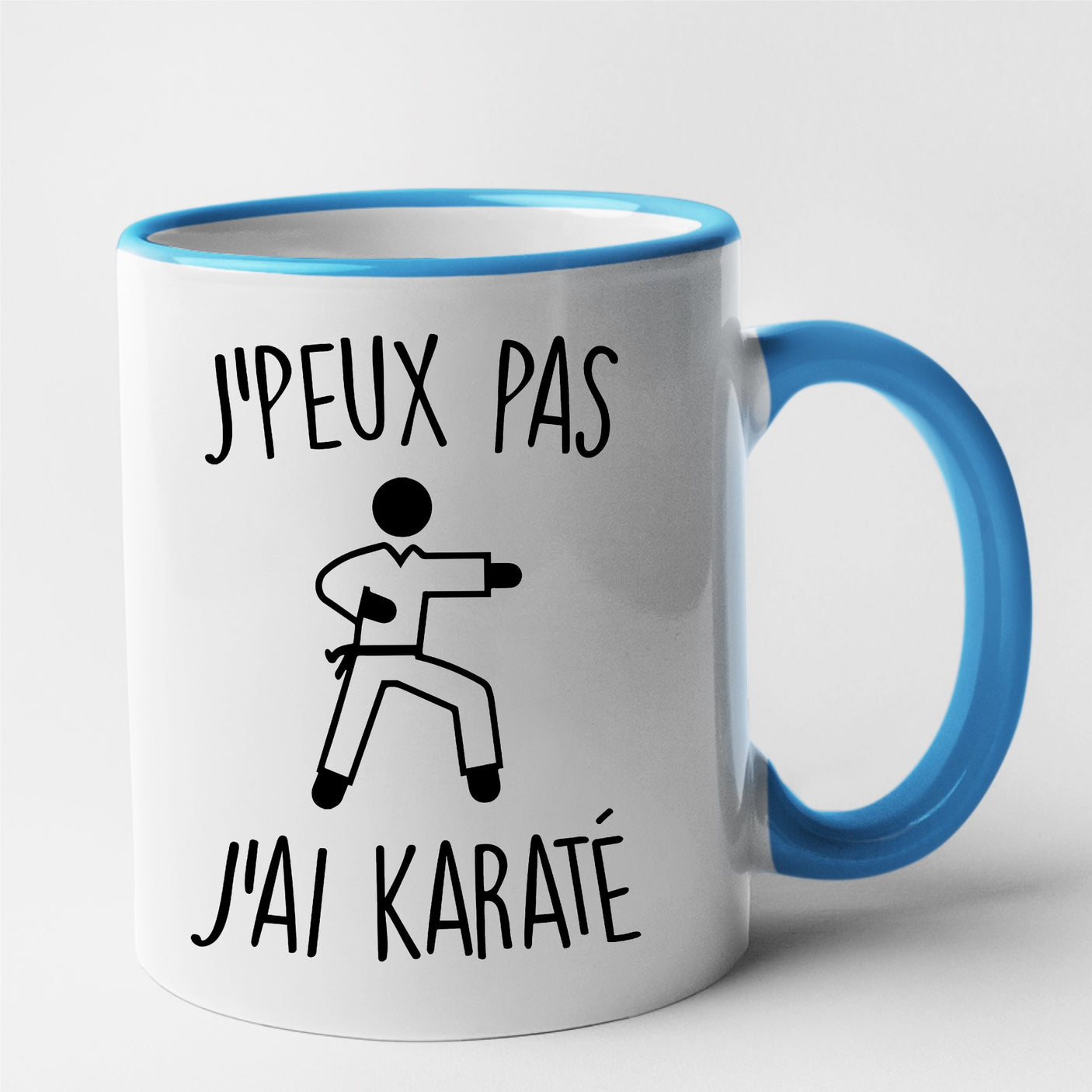 Mug J'peux pas j'ai karaté Bleu