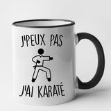 Mug J'peux pas j'ai karaté Noir