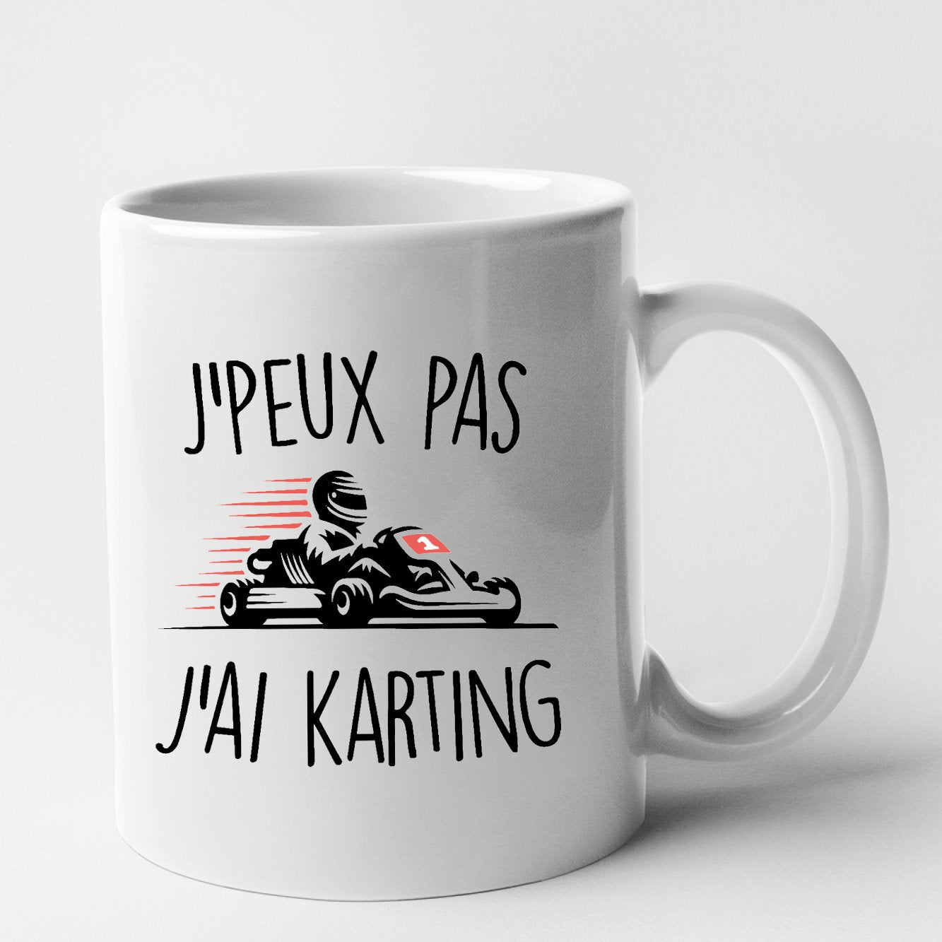 Mug J'peux pas j'ai karting Blanc