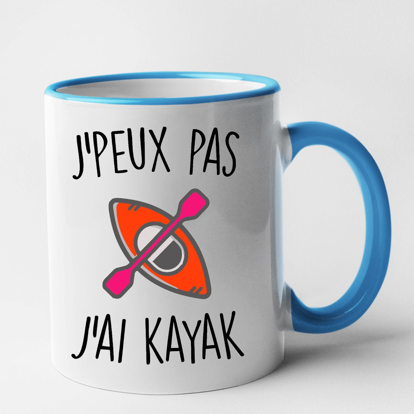 Mug J'peux pas j'ai kayak Bleu