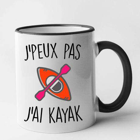 Mug J'peux pas j'ai kayak Noir