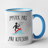 Mug J'peux pas j'ai kitesurf Bleu