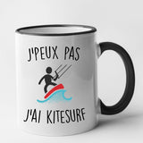 Mug J'peux pas j'ai kitesurf Noir