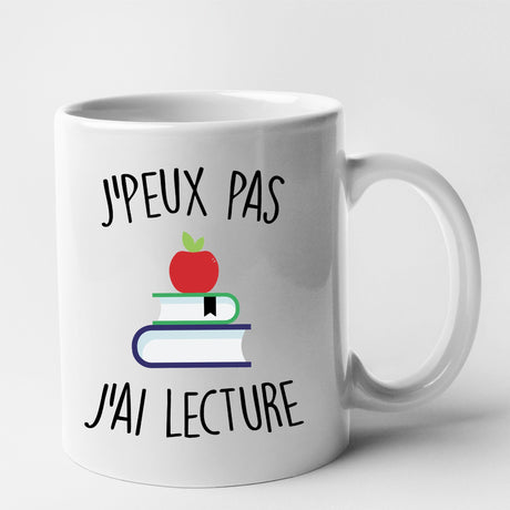 Mug J'peux pas j'ai lecture Blanc