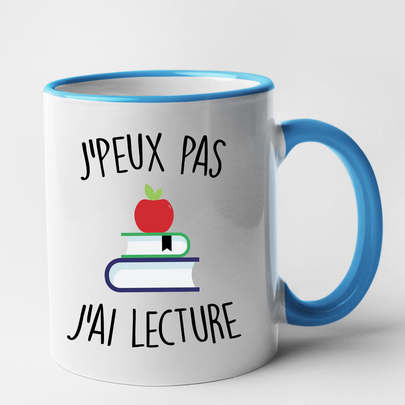 Mug J'peux pas j'ai lecture Bleu