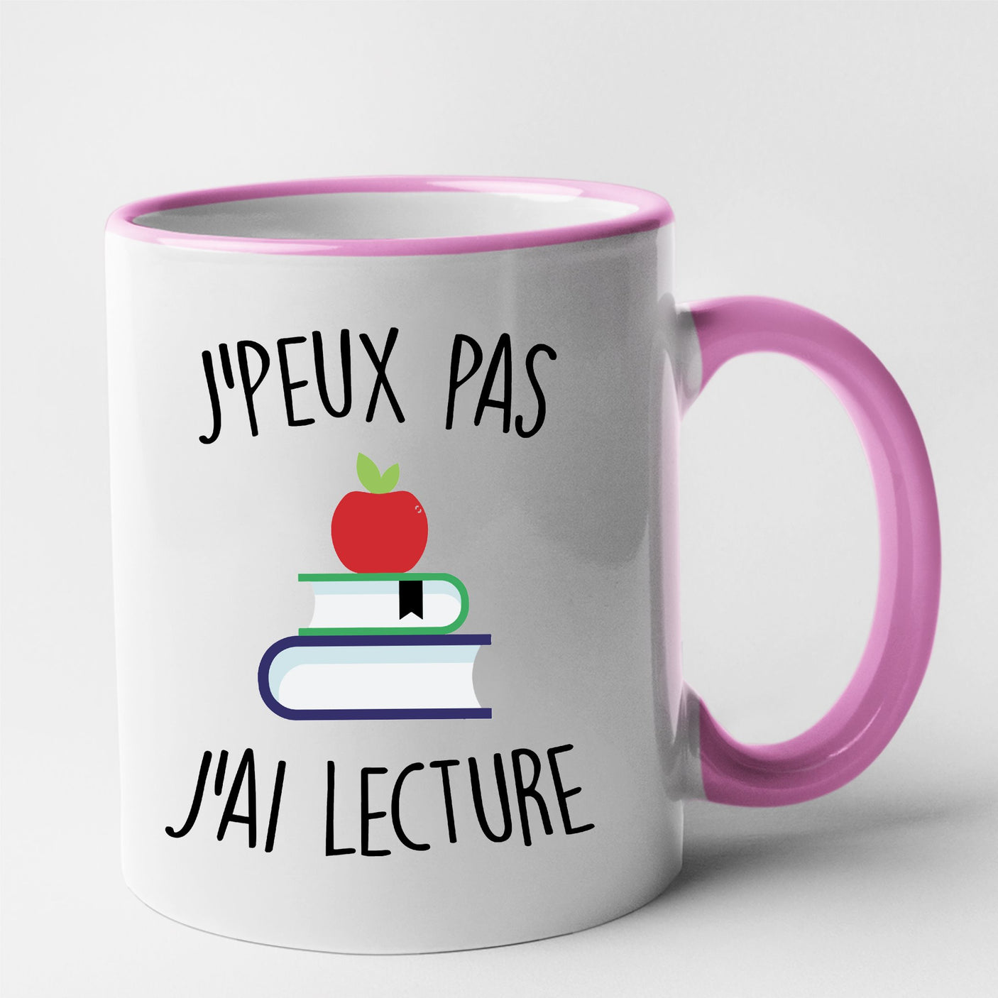 Mug J'peux pas j'ai lecture Rose