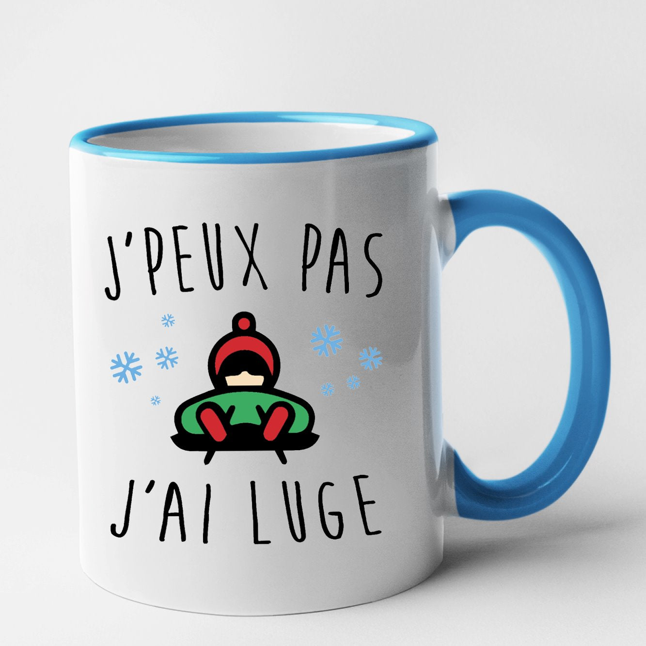 Mug J'peux pas j'ai luge Bleu