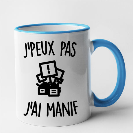 Mug J'peux pas j'ai manif Bleu