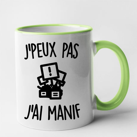 Mug J'peux pas j'ai manif Vert