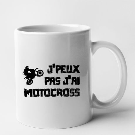 Mug J'peux pas j'ai motocross Blanc