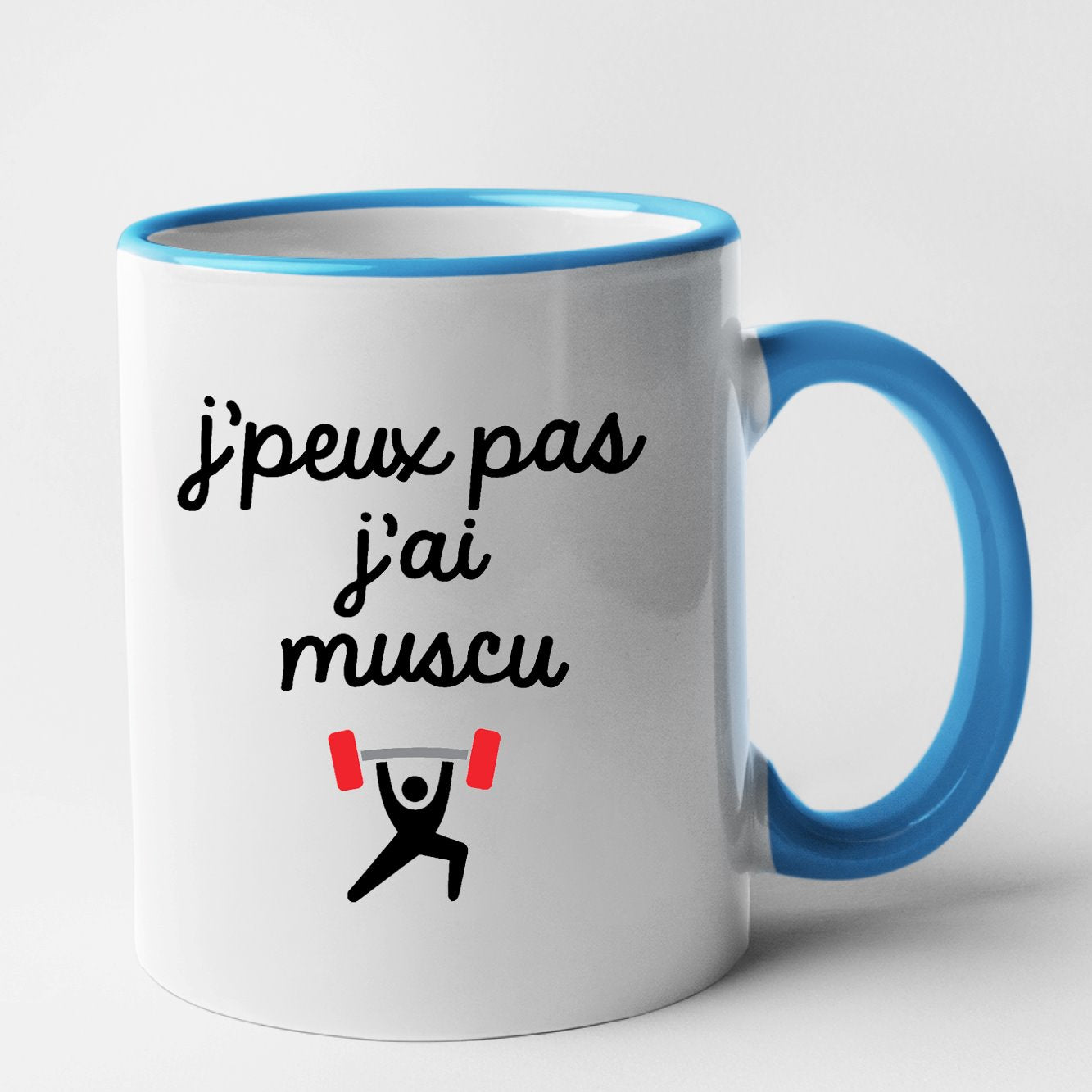 Mug J'peux pas j'ai muscu Bleu