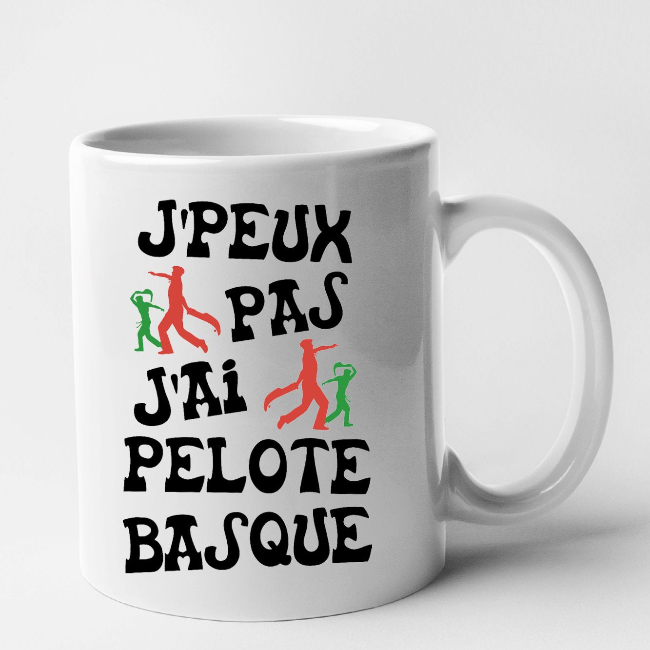 Mug J'peux pas j'ai pelote basque Blanc