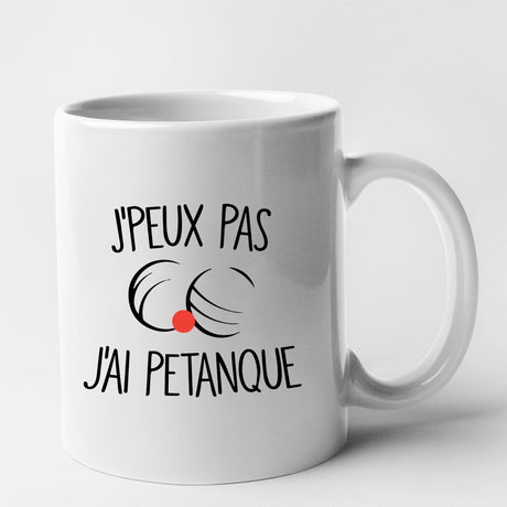 Mug J'peux pas j'ai pétanque Blanc