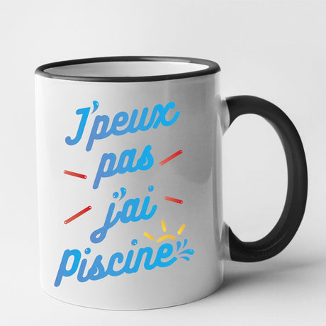 Mug J'peux pas j'ai piscine Noir