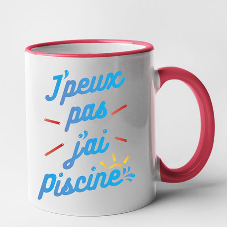 Mug J'peux pas j'ai piscine Rouge