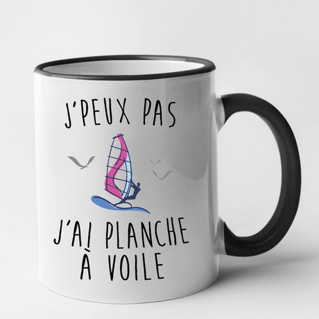 Mug J'peux pas j'ai planche à voile Noir