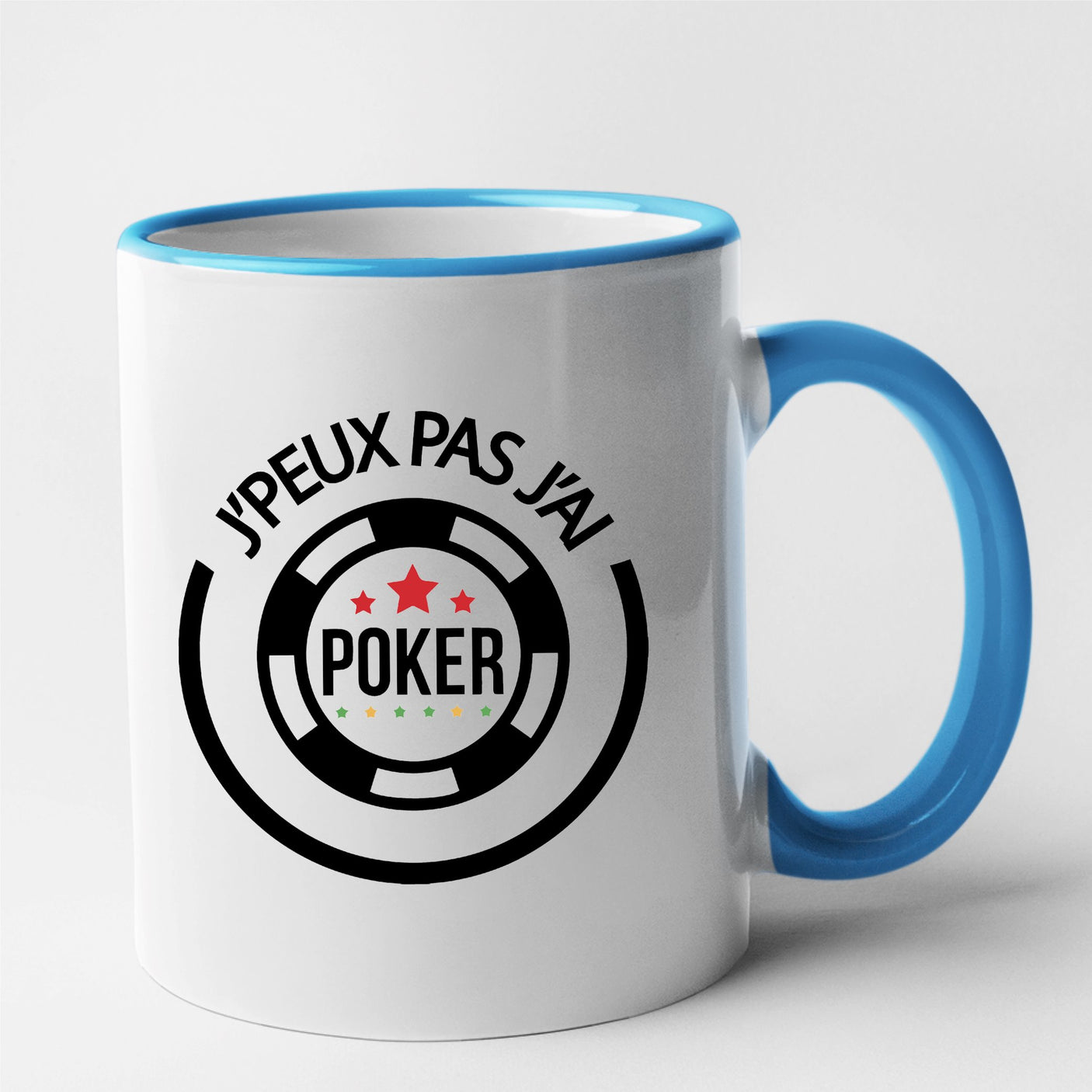 Mug J'peux pas j'ai poker Bleu