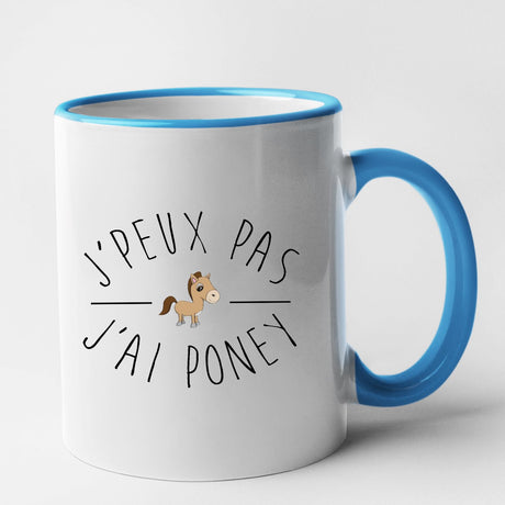 Mug J'peux pas j'ai poney Bleu