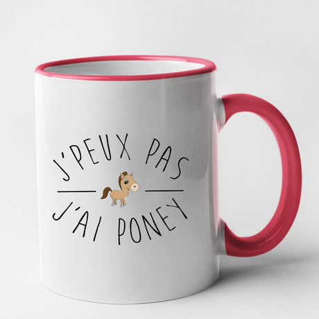 Mug J'peux pas j'ai poney Rouge