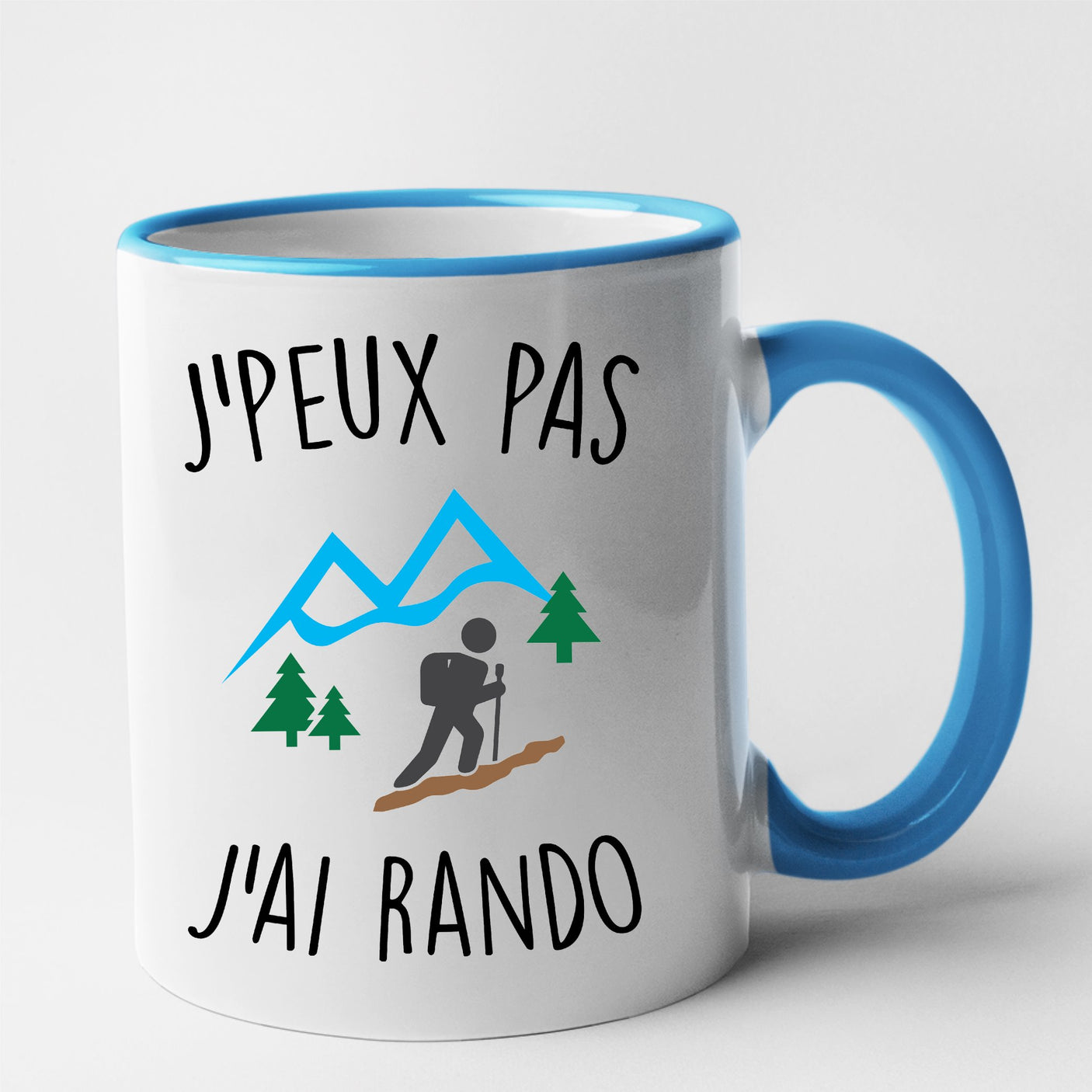 Mug J'peux pas j'ai rando Bleu