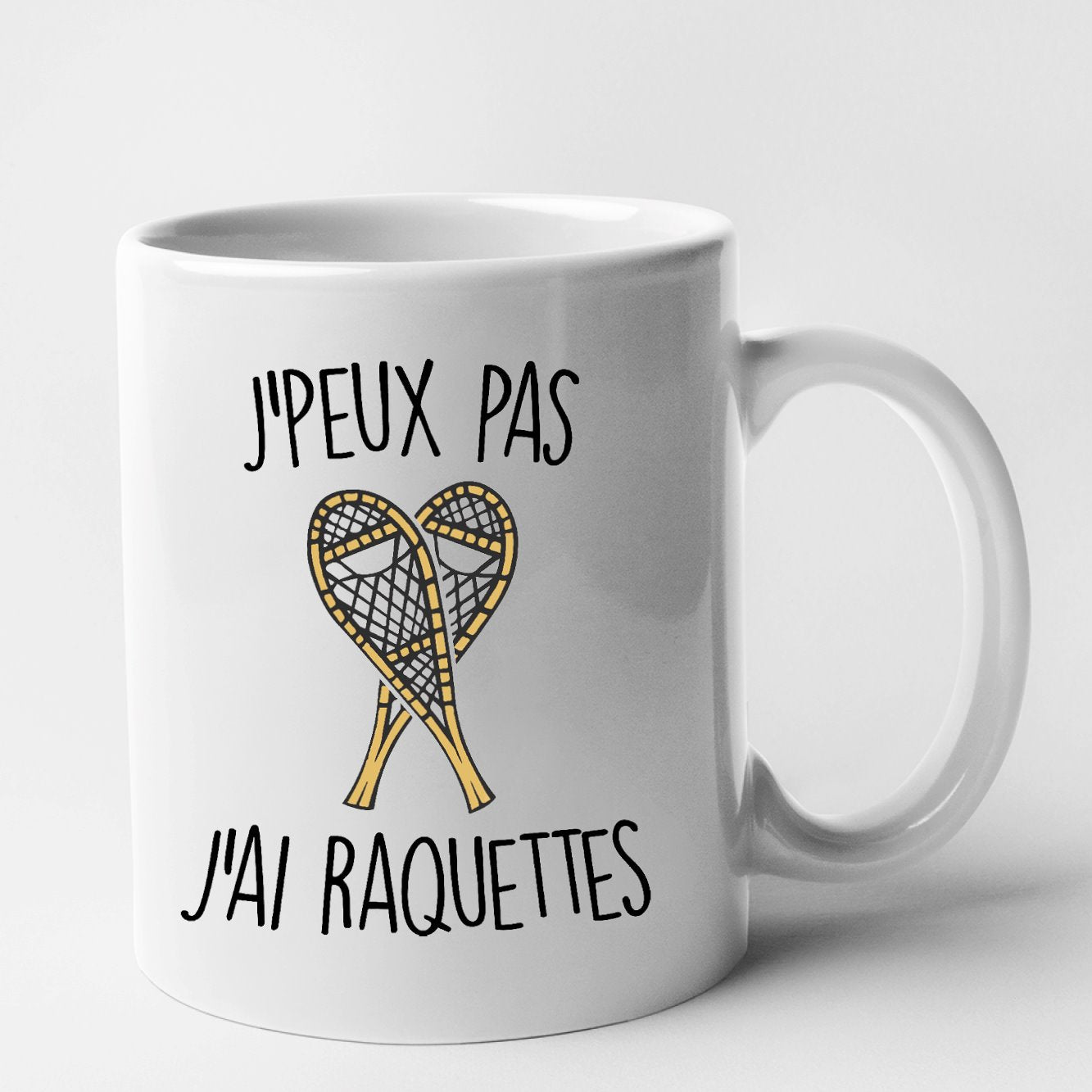 Mug J'peux pas j'ai raquettes Blanc