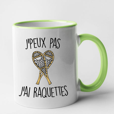 Mug J'peux pas j'ai raquettes Vert