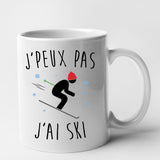 Mug J'peux pas j'ai ski Blanc