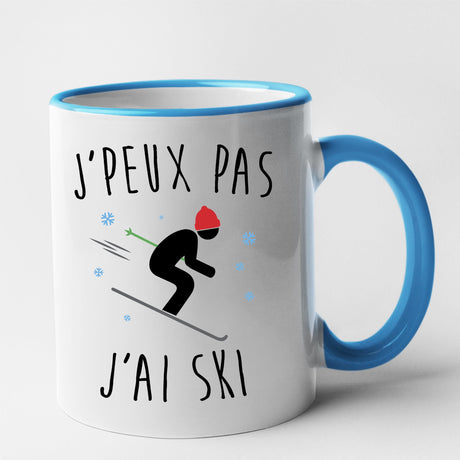 Mug J'peux pas j'ai ski Bleu