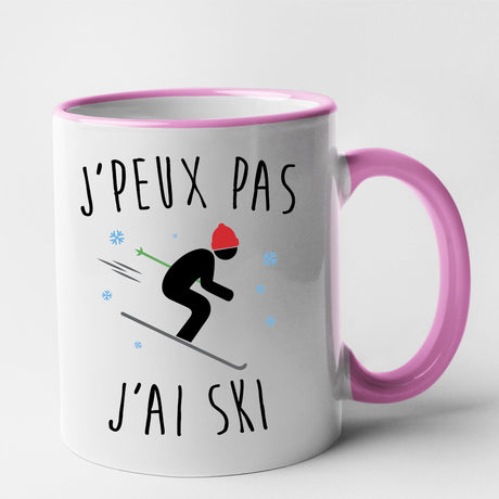 Mug J'peux pas j'ai ski Rose