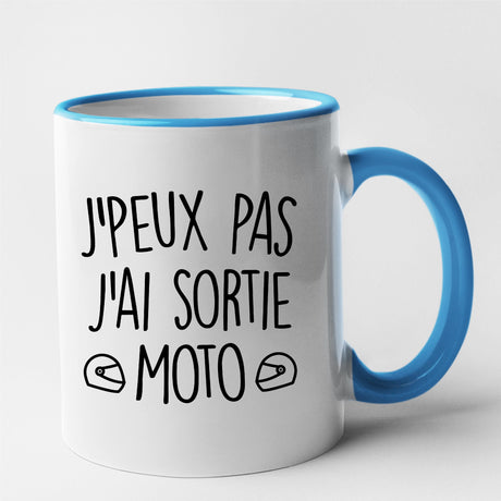 Mug J'peux pas j'ai sortie moto Bleu