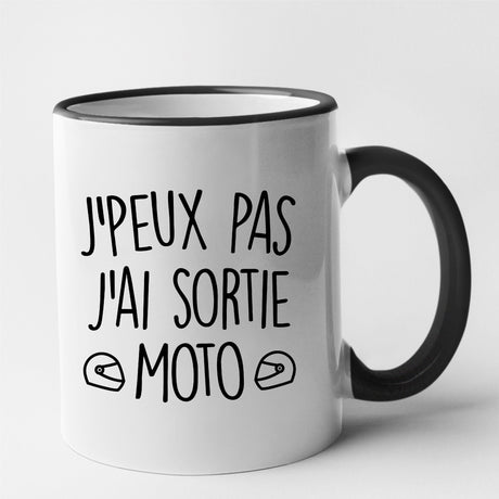 Mug J'peux pas j'ai sortie moto Noir